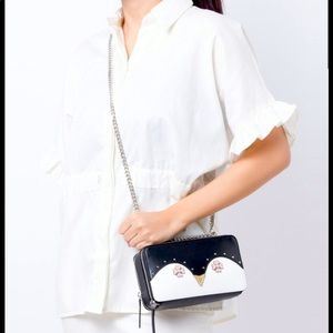 Kate Spade Frosty Chain Double Zip Crossbody Black